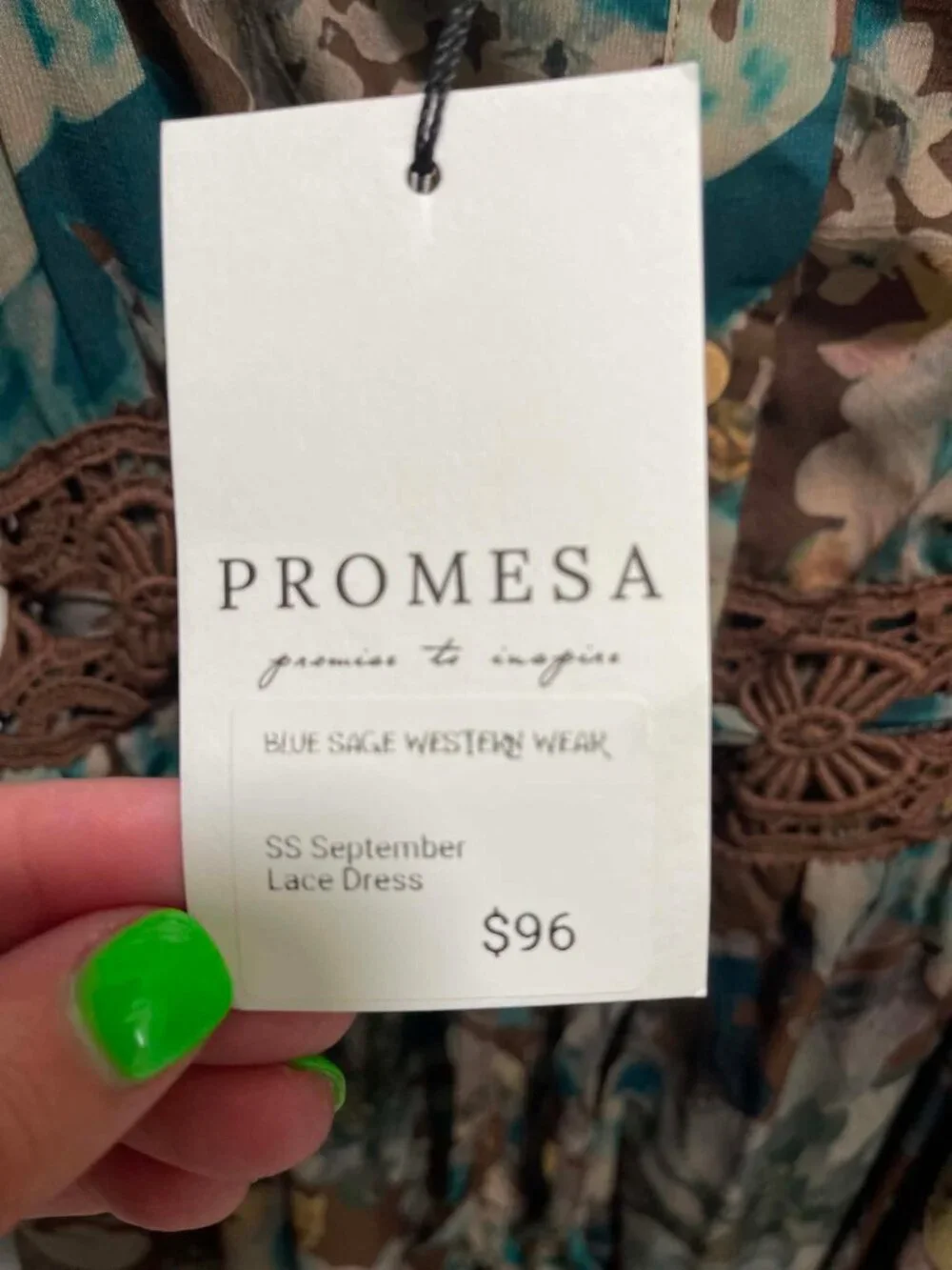 NWT Promesa Misty Meadow Floral Maxi Prairie Dress Sz M - Picture 6 of 10